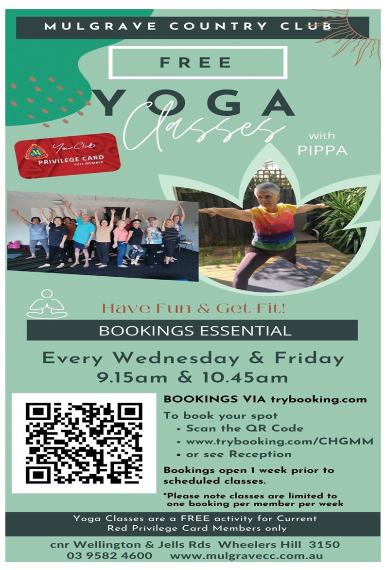 Free Yoga sessions for club members